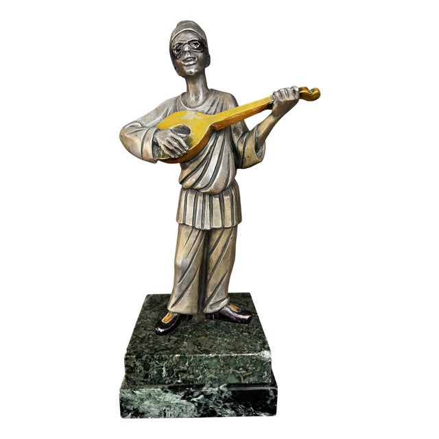 Sculpture of Pierrot in Silver Plate by Giuliano Ottaviani, Italy, 1970s For Sale