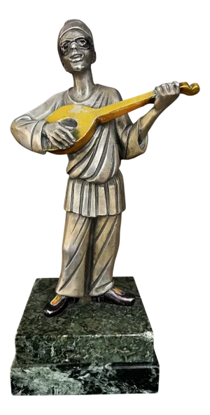 Sculpture of Pierrot in Silver Plate by Giuliano Ottaviani, Italy, 1970s