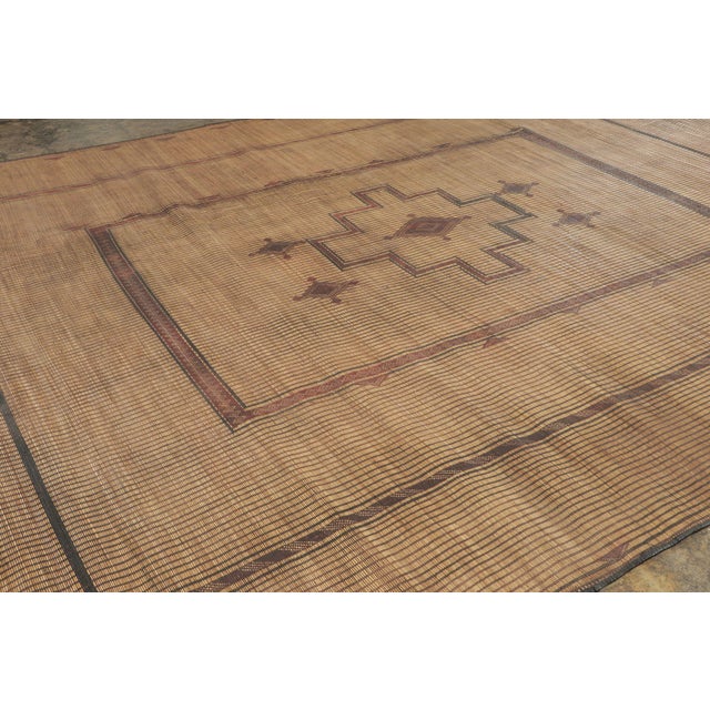 Rug & Kilim Oversized Vintage Tuareg Rug With Medallion in Beige & Brown - Rug & Kilim For Sale - Image 4 of 7