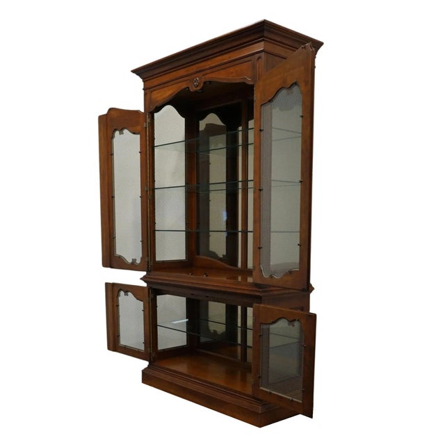 Drexel Drexel Heritage Brittany Collection Solid Cherry Country French 62" Listed Display Curio Cabinet 322-438-6 For Sale - Image 4 of 13