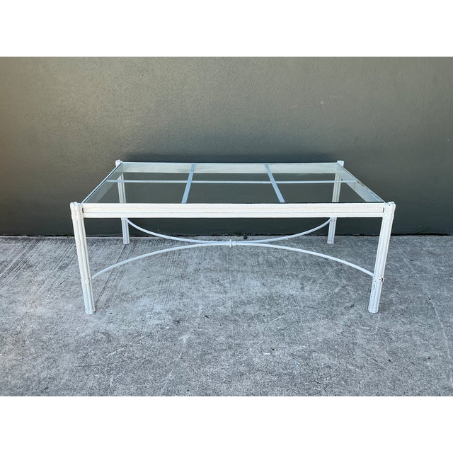 Mid-Century Modern Vintage Metal and Glass Coffee Table For Sale - Image 3 of 12