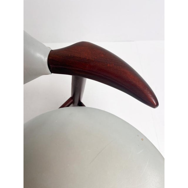 Mid-Century Modern Grey Cowhorn Chair, 1970s For Sale - Image 3 of 13