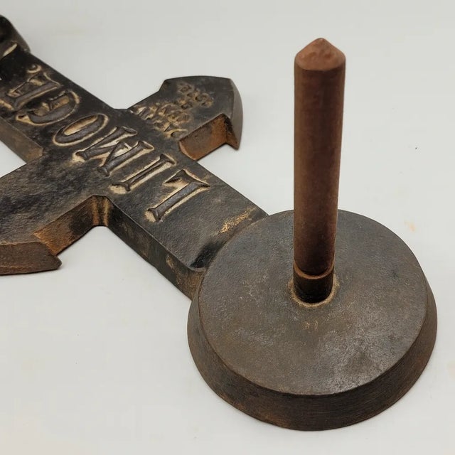 Antique Limoges Factory Artist’s Cast Iron & Wood Detailing Armrest – 1916 For Sale - Image 11 of 11