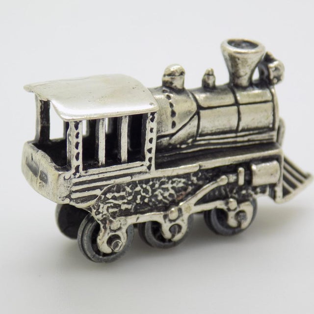 Vintage Italian Handmade Genuine Sterling Silver 925 Locomotive Train Figurine, 1970s For Sale - Image 12 of 13