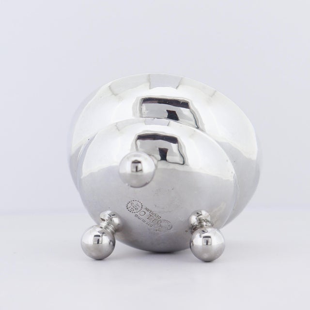 Georg Jensen Sterling Silver & Enamel Pepper Shaker and Salt Cellar Pair #410 For Sale - Image 9 of 13