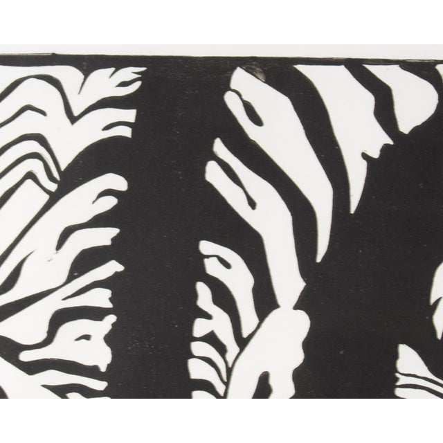 1974 “Black on White” Relief Print of Zebras by Kathryn E. Eichlin For Sale - Image 9 of 10