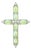 Late 20th Century One of a Kind 18k White Gold Chrysoberyl Cross Cats Eye Pendant Necklace For Sale