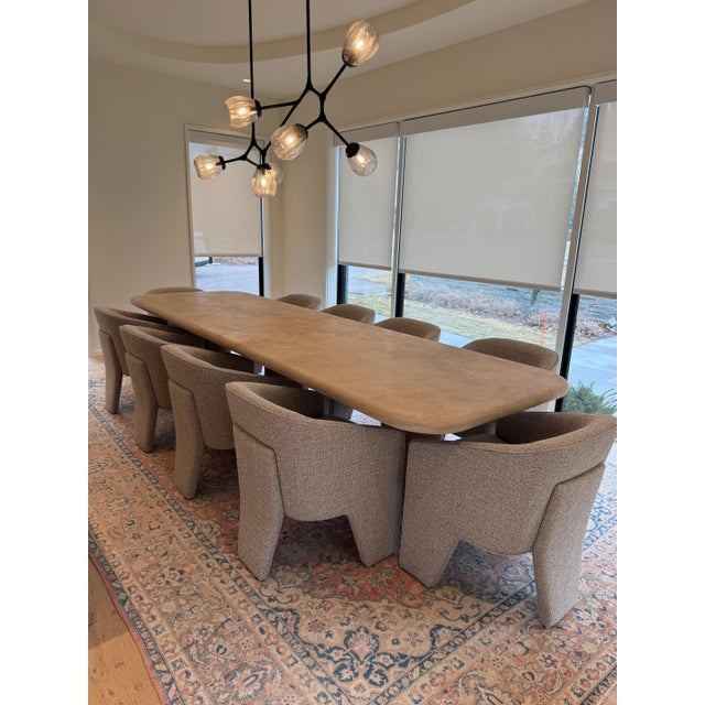 Beige Large Sculptural Travertine Dining Table with Thick Top by My Habitat Design For Sale - Image 8 of 14