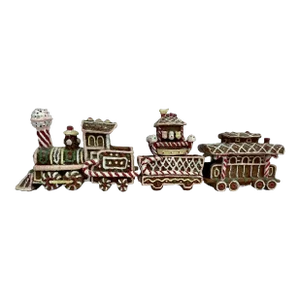 1950s Mid-Century Faux Ginger Bread Christmas Train Tabletop Decorative Object