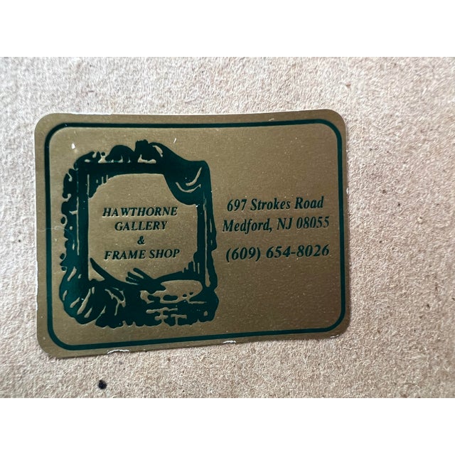 Paper Late 20th Century Ducks on Lake, Print Artist Proof. Fully Framed & Tripple Matted With Glass. Marked: 14/50 Ap For Sale - Image 7 of 7