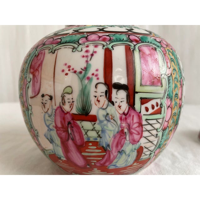 Ceramic Vintage Famille Rose Ginger Jar With Lid For Sale - Image 7 of 8