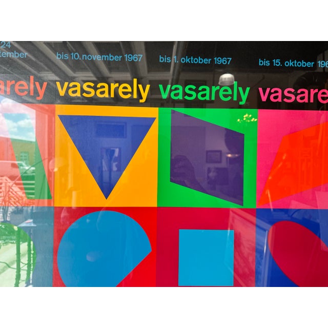 Wood Vintage Victor Vasarely Exhibition Print 1967 Esslingen For Sale - Image 7 of 12