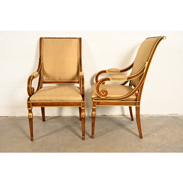 Karges French Regency Louis XVI Carved Walnut and Gold Gilt Dining Chairs | Set of Twelve For Sale - Image 11 of 15