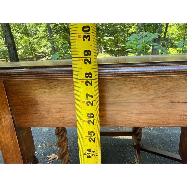 Vintage English Table Drop Leaf Gateleg Barley Twist Oval Dining Table For Sale - Image 14 of 18