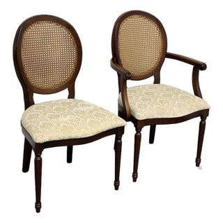 Bombay Company Traditional Oval Cane-Back Chairs, Set of Two For Sale