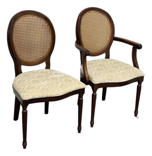 Bombay Company Traditional Oval Cane-Back Chairs, Set of Two