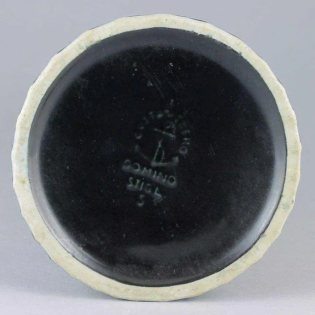 Mid-Century Modern Stig Lindberg Gustavsberg Domino Series Black and White Stoneware Cone Vase, 1950s Swedish Modern For Sale - Image 3 of 12