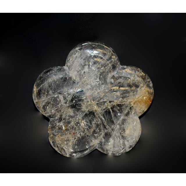 Clear Rock Crystal Peach Blossom Japanese Artisan Hand Crafted For Sale - Image 10 of 10
