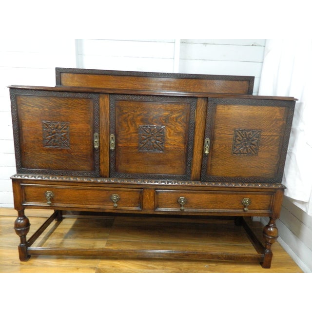 Edwardian Oak Sideboard, 1890s For Sale - Image 18 of 18
