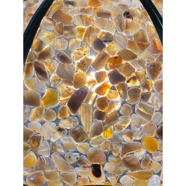 Green Colorful Stone Retro Table Lamp For Sale - Image 8 of 10