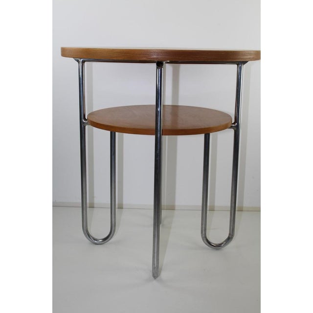 Table steel tube with wooden panels, intermediate compartment diameter 53.5cm height 53 cm, total height 77.5, total...