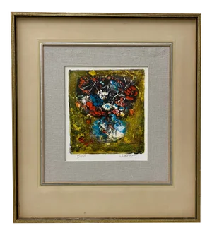Dang (Hoi) Lebadang Floral Still Life Lithograph C.1970