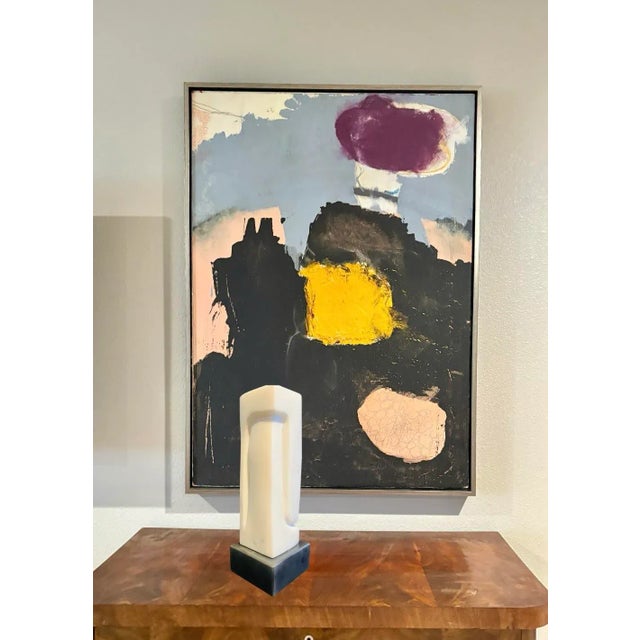 Elegant Colorado marble sculpture by listed and well known Santa Barbara, CA artist (American b. 1961), Scott Donadio. The...