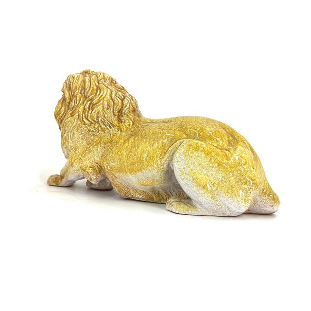 Italian Glazed Terracotta Lion Sculpture, 1960s For Sale - Image 10 of 11