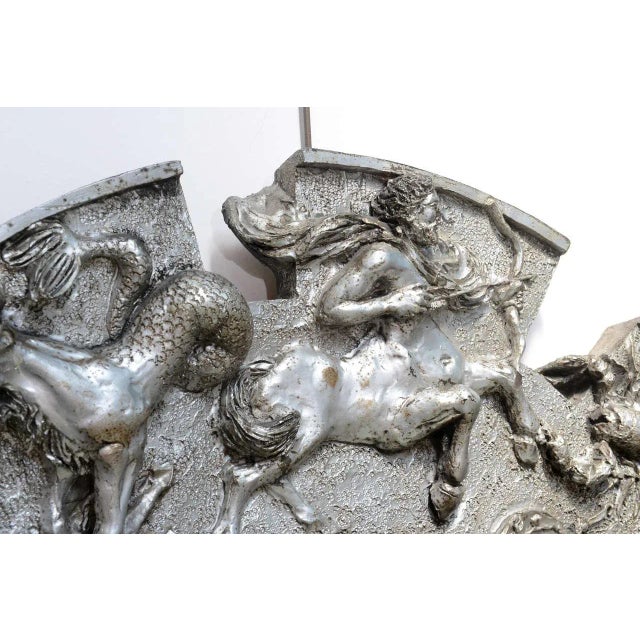 1970s "Finesse Originals" 1970s Metallic Brutalist Zodiac Wall Sculpture Mirror For Sale - Image 5 of 10