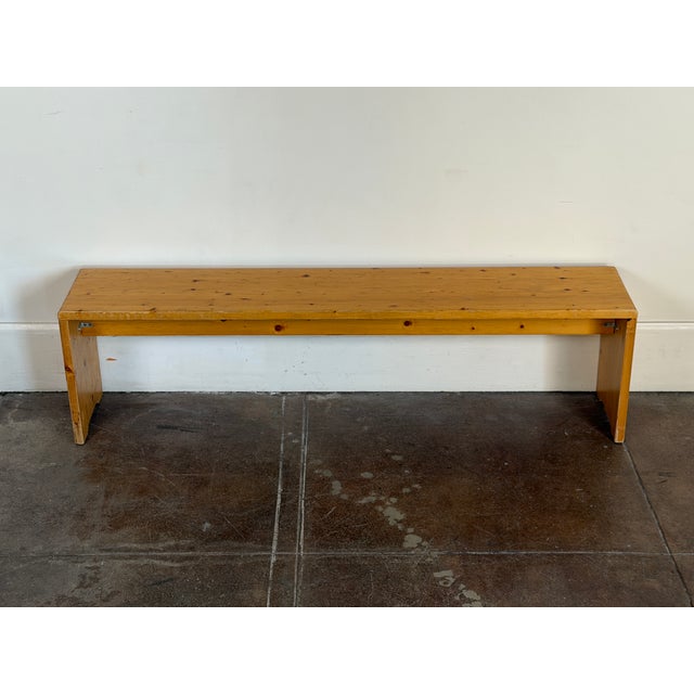 Vintage 1970’s Charlotte Perriand Pine Bench For Sale - Image 13 of 16