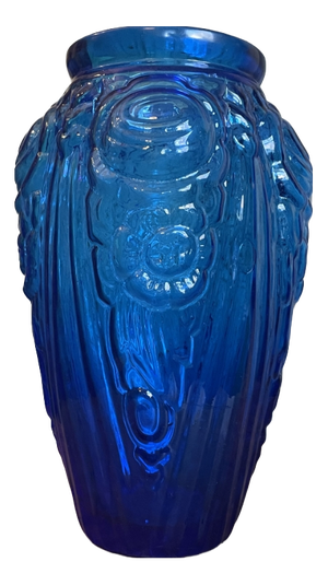 French Art Deco Cobalt Blue Vase, 1930s