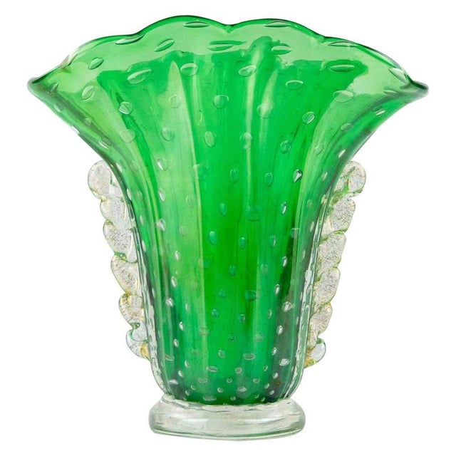 Art Deco Vase in Light Green Murano Glass by Barovier and Toso, Italy, 1930s For Sale - Image 6 of 6