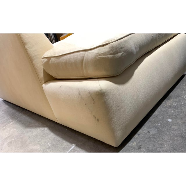 Contemporary Cream Linen 'Right Back' Sofa by Waldo Fernandez For Sale - Image 9 of 18