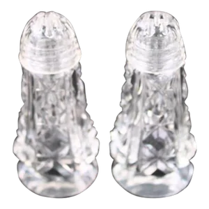 Vintage Crystal Salt & Pepper Shakers Set of 2
