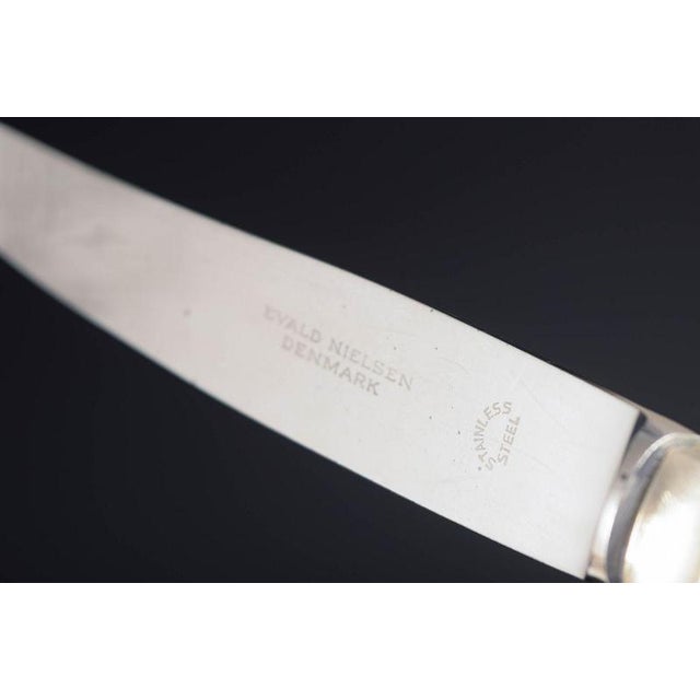 1930s Fruit Knives in Sterling Silver and Stainless Steel by Evald Nielsen, 1930s, Set of 4 For Sale - Image 5 of 6