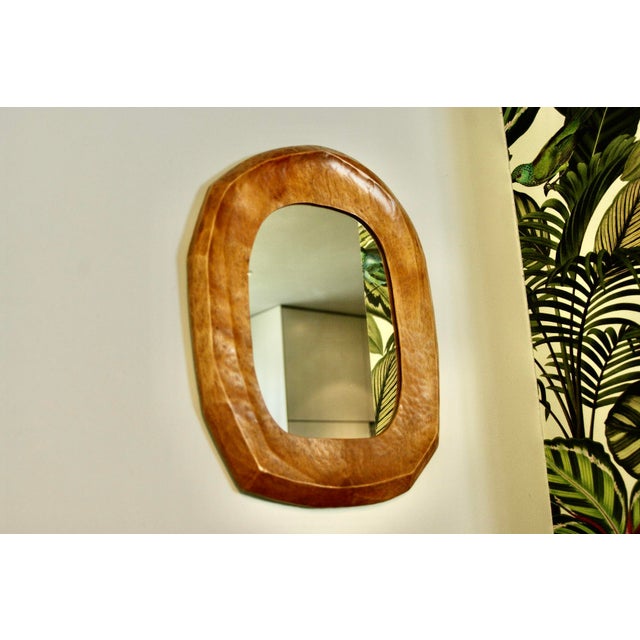 Brown Anthropomorphic Wooden Mirror by Rudolf Steiner, 1920 For Sale - Image 8 of 8