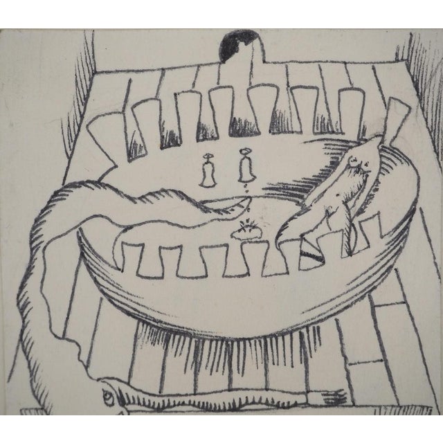 Jean-Claude Silbermann, Sneaky Signs, The Mysterious Bird, Original Ink Drawing For Sale - Image 5 of 6