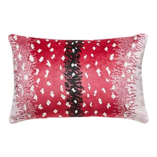 The House of Scalamandré Antelope Lumbar Pillow, Raspberry For Sale