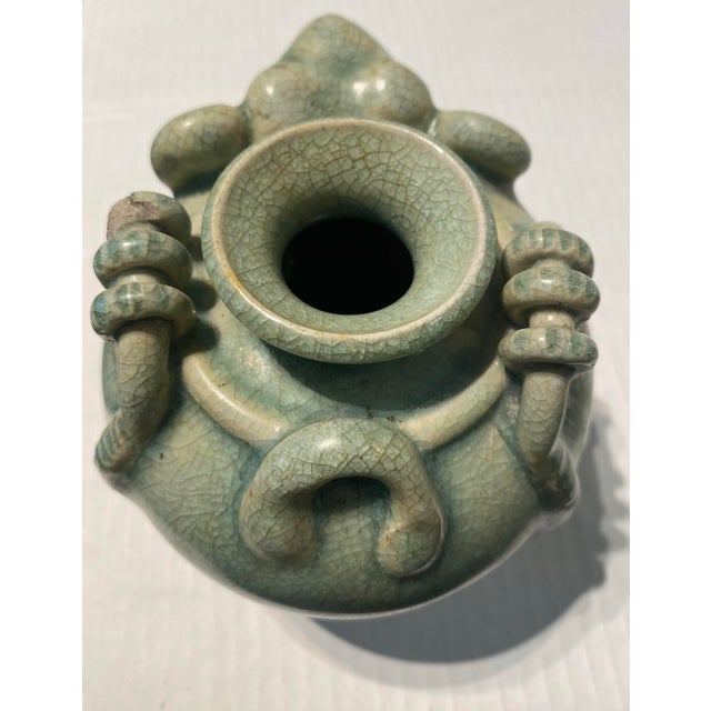 Vintage Thai Sawankholok Celadon Elephant Jar For Sale - Image 6 of 11
