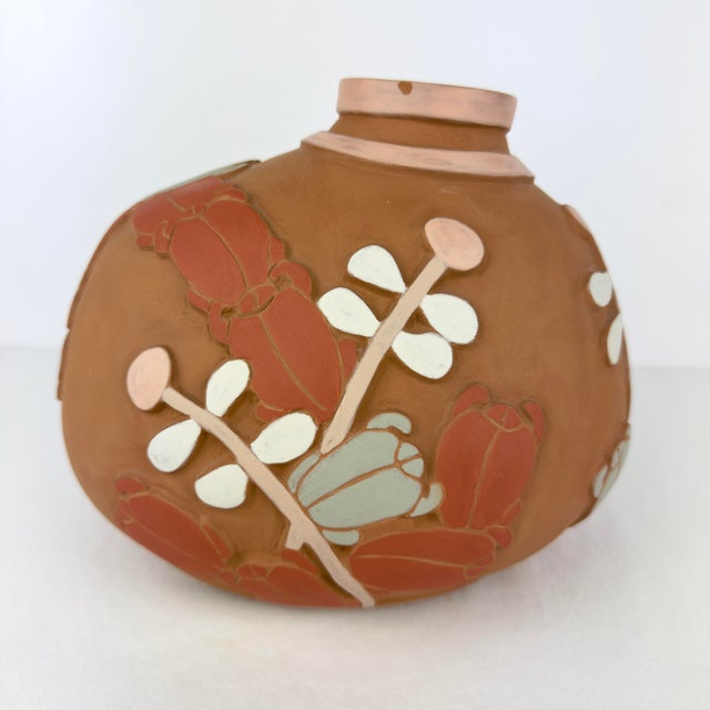 Camille Bernal Gallegos Pottery Vessel - Hand Coilsd With Carved Beetles & Plants For Sale - Image 4 of 11