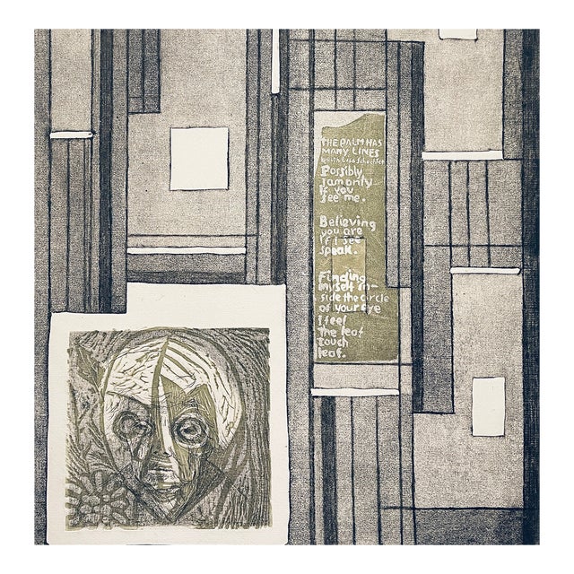 1970s Selma Bluestein Poetry Modern Etching For Sale