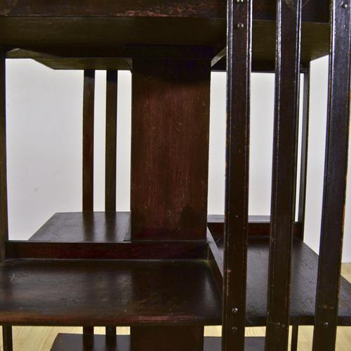 19th Century English Two-Tier Revolving Bookcase in Mahogany Wood For Sale - Image 6 of 9