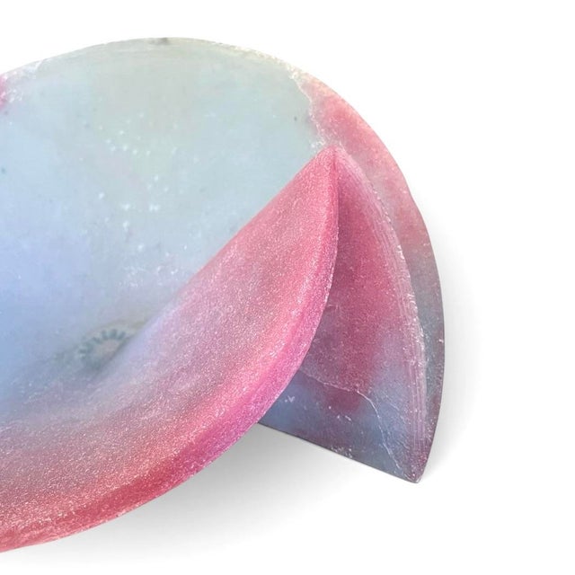 Late 20th Century Postmodern Pâte De Verre Sculptural Glass Bowl For Sale - Image 5 of 10
