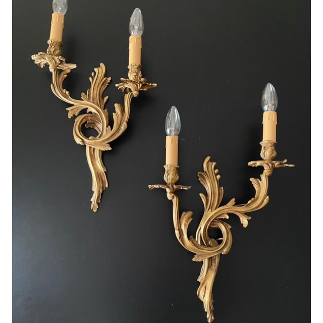 Bronze Sconces, 1930s, Set of 2 For Sale - Image 4 of 11