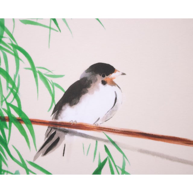 "Flycatcher", Heisei Era Japanese Silk Painting For Sale - Image 4 of 13