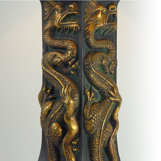 Vintage Gold Dragons Table Lamp, 1960s For Sale - Image 4 of 13