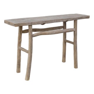 Vintage Rustic Elm Console Table For Sale