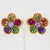Contemporary Richard Kerr Multicolor Crystal Flower Clip Earrings For Sale - Image 3 of 7