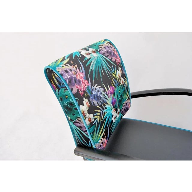 Vintage Wood & Fabric Armchair, 1950s For Sale - Image 4 of 6