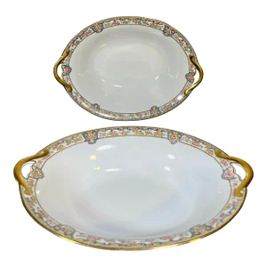 Pair of Noritake Nippon Portland Oval Vegetable Bowls